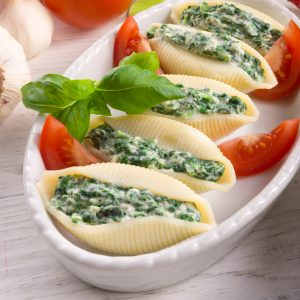fresh large conchiglie known as pasta shells in the US