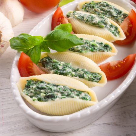 fresh large conchiglie known as pasta shells in the US