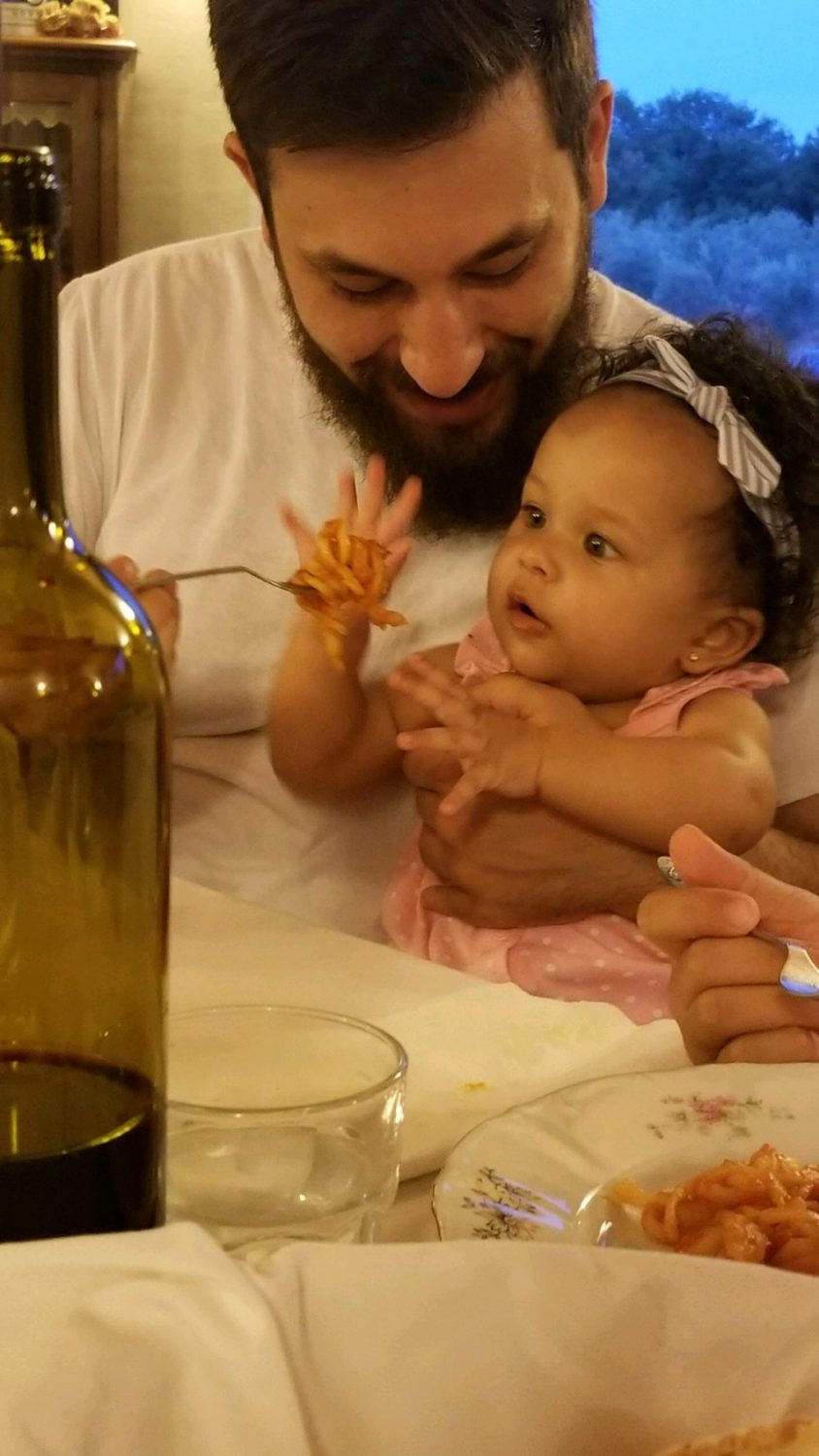 Harper eating pasta Pasta Rea